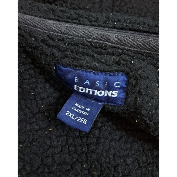 Basic Editions 2XL Men’s Fleece Lined Hoodie Zip Black Workwear Heavyweight - Picture 4 of 11